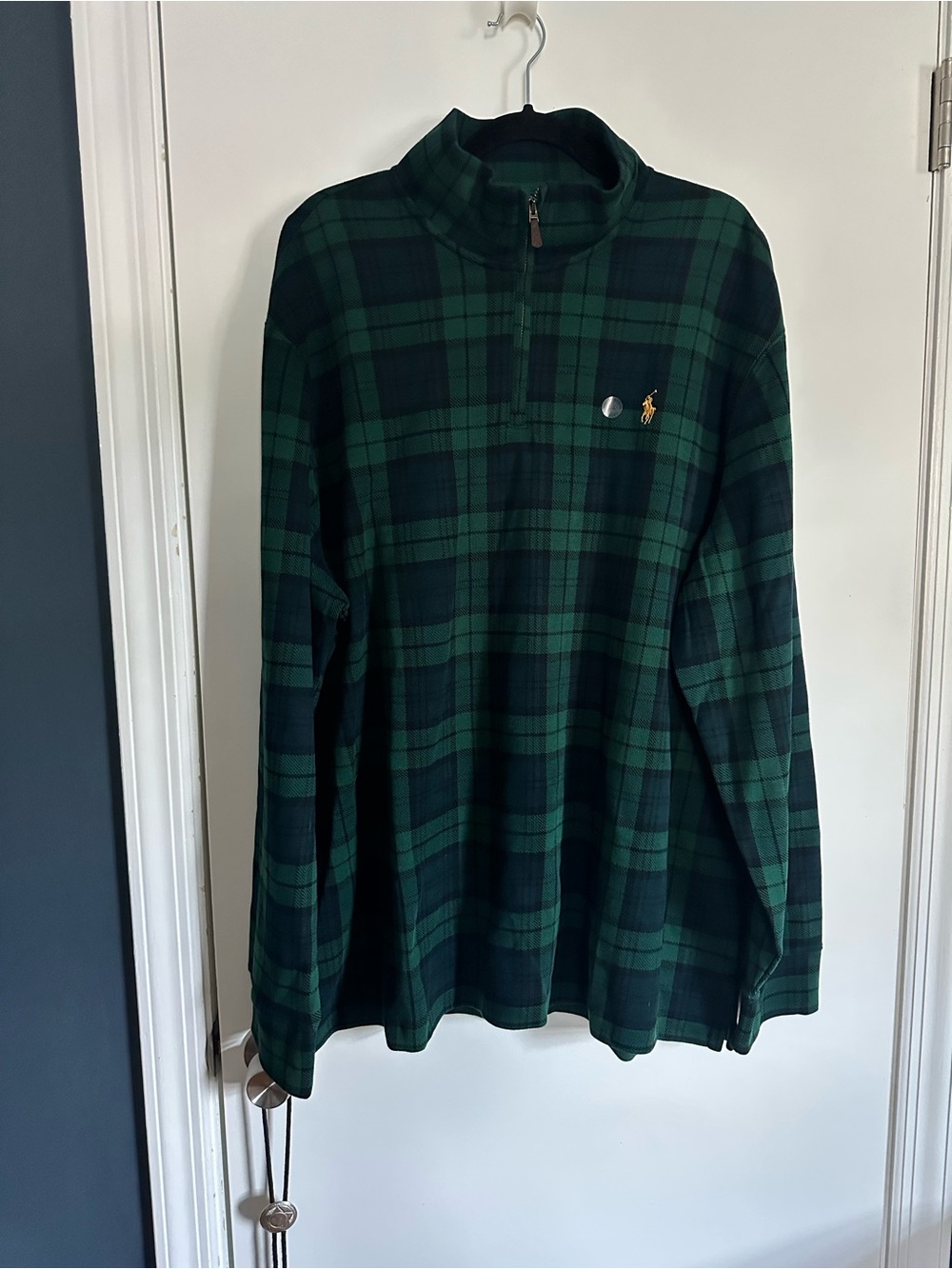 Polo by Ralph Lauren Green & Navy Plaid Pull Over Mens XXL